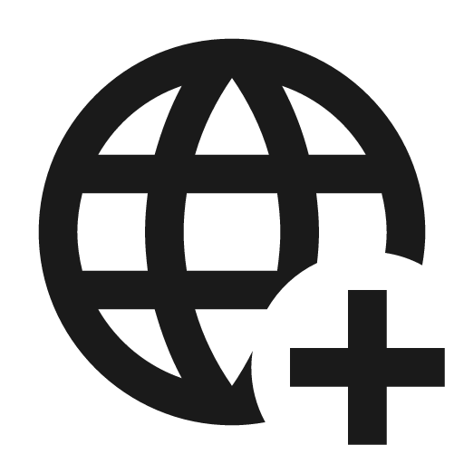 Web plus icon, solid style, from Material Design Icons