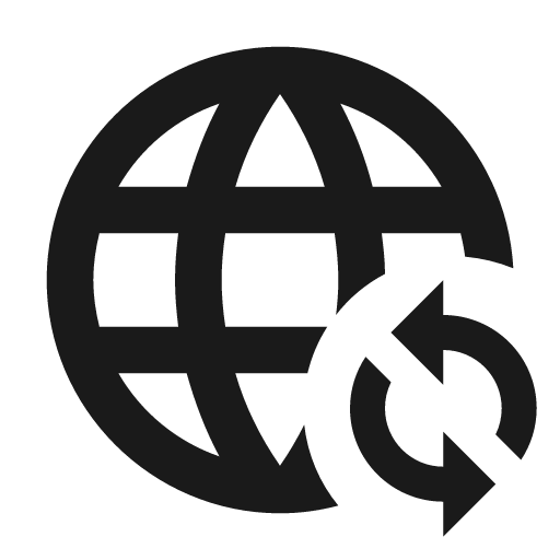 Web sync icon, solid style, from Material Design Icons