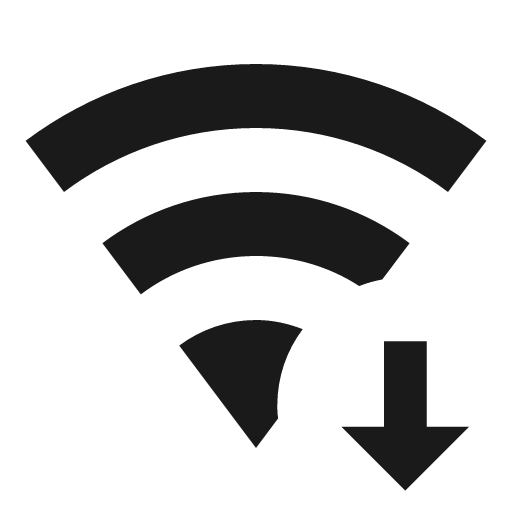Wifi arrow down icon, solid style, from Material Design Icons