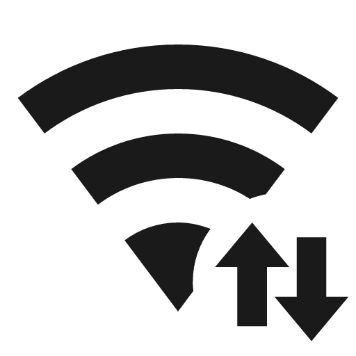 Wifi arrow up down icon, solid style, from Material Design Icons