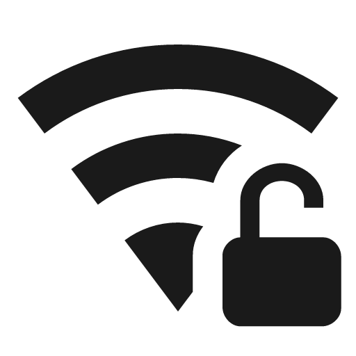 Wifi lock open icon, solid style, from Material Design Icons