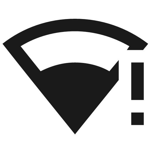 Wifi strength 2 alert icon, solid style, from Material Design Icons