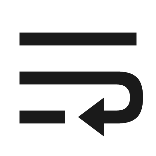 Wrap icon, solid style, from Material Design Icons