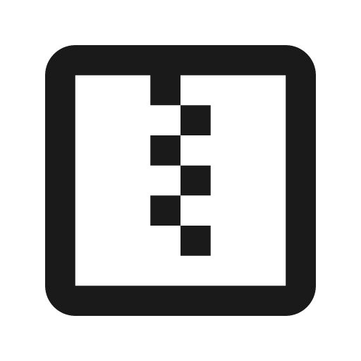 Zip box outline icon, outline style, from Material Design Icons