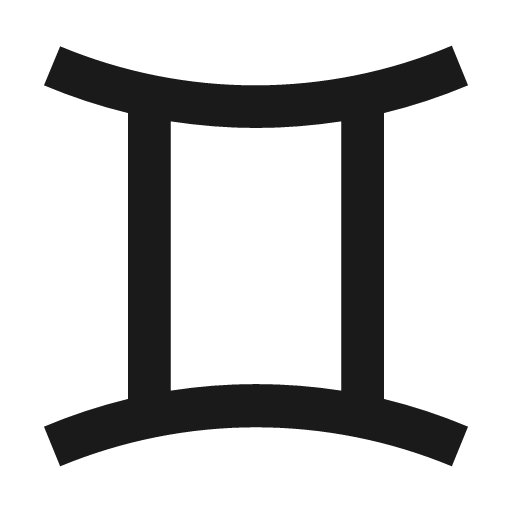 Zodiac gemini icon, solid style, from Material Design Icons
