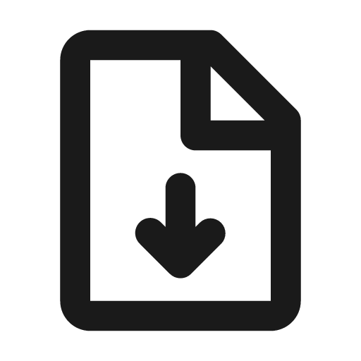 Document download icon, solid style, from Mono Icons