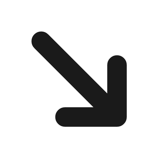 Arrow right down fill icon, filled style, from MingCute Icon