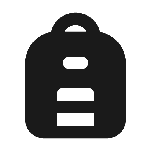 Backpack fill icon, filled style, from MingCute Icon
