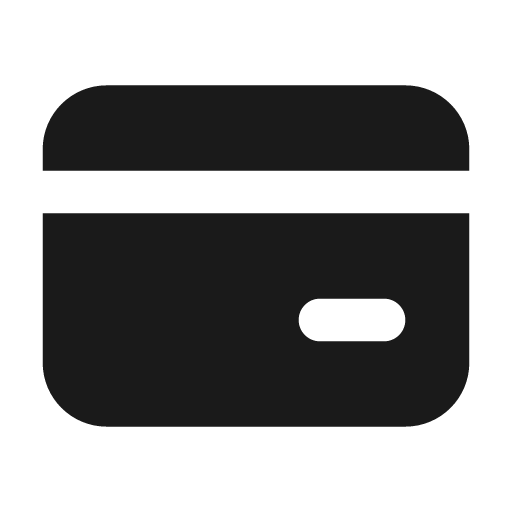 Bank card fill icon, filled style, from MingCute Icon