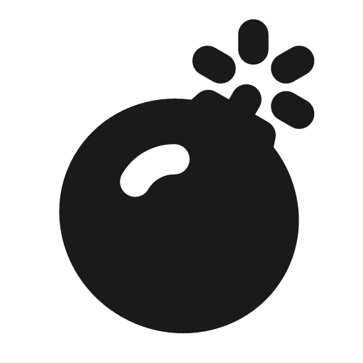 Bomb fill icon, filled style, from MingCute Icon