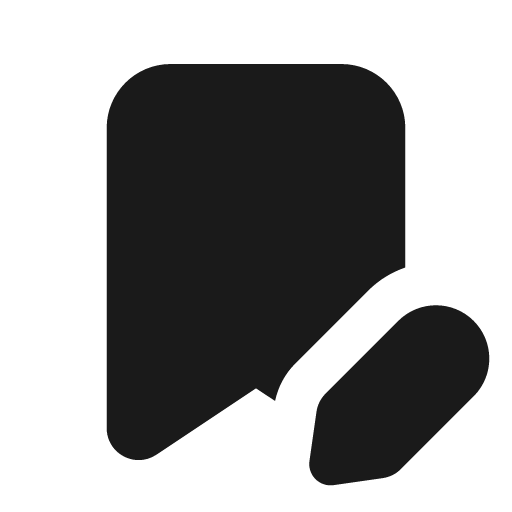 Bookmark edit fill icon, filled style, from MingCute Icon