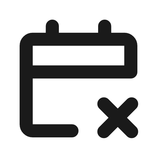 Calendar x line icon, outline style, from MingCute Icon