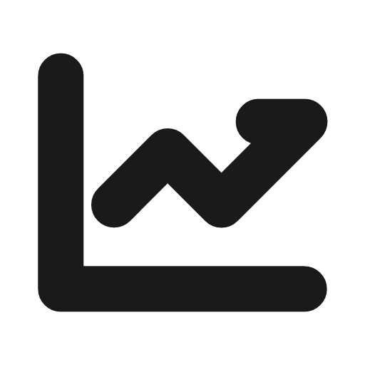Chart line fill icon, filled style, from MingCute Icon