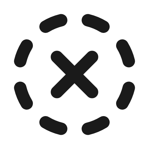 Close circle dash line icon, outline style, from MingCute Icon