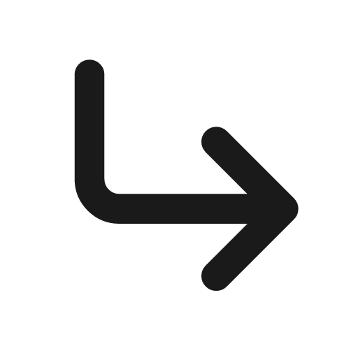 Corner down right line icon, outline style, from MingCute Icon