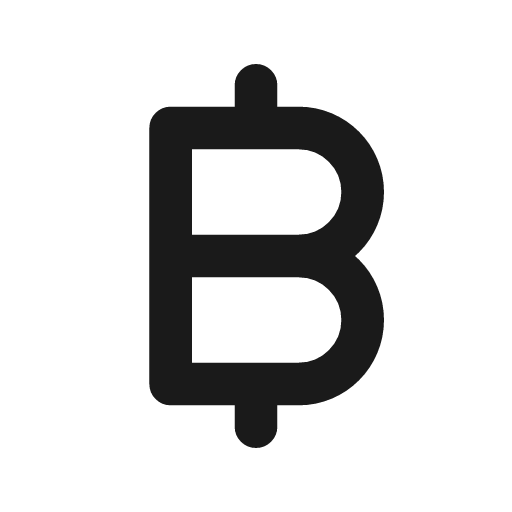 Currency baht 2 line icon, outline style, from MingCute Icon