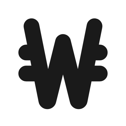 Currency won 2 fill icon, filled style, from MingCute Icon