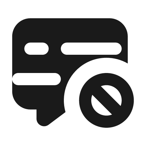 Danmaku off fill icon, filled style, from MingCute Icon
