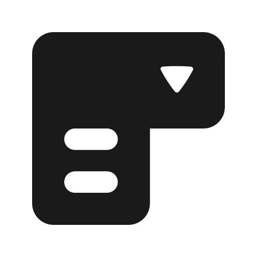 Dropdown fill icon, filled style, from MingCute Icon