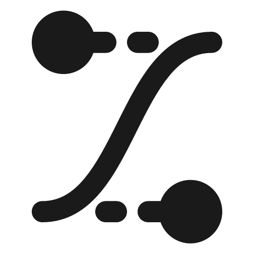 Ease in out control point fill icon, filled style, from MingCute Icon