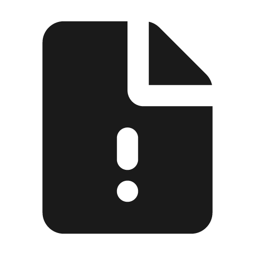 File warning fill icon, filled style, from MingCute Icon