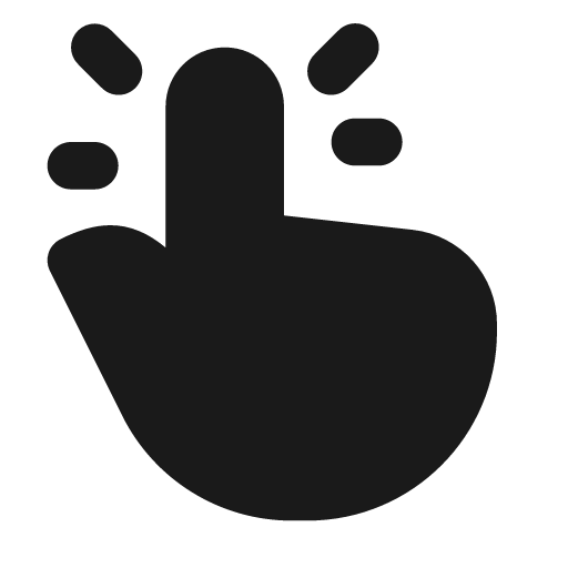 Finger tap fill icon, filled style, from MingCute Icon
