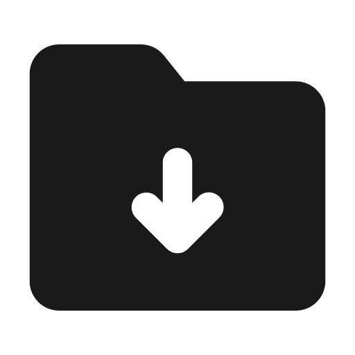 Folder download fill icon, filled style, from MingCute Icon