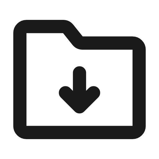 Folder download line icon, outline style, from MingCute Icon