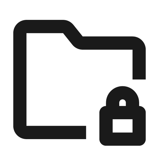 Folder locked 2 line icon, outline style, from MingCute Icon