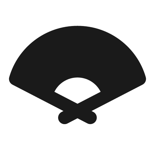 Folding fan fill icon, filled style, from MingCute Icon