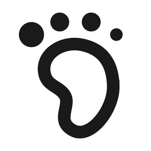 Foot line icon, outline style, from MingCute Icon