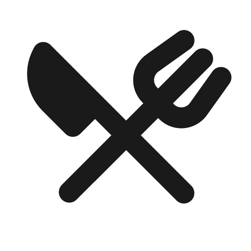 Fork knife fill icon, filled style, from MingCute Icon