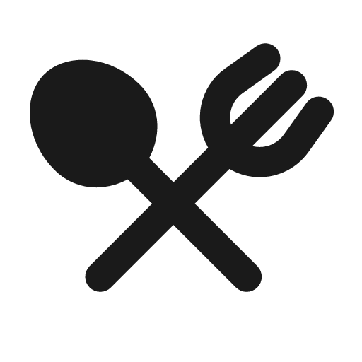 Fork spoon fill icon, filled style, from MingCute Icon