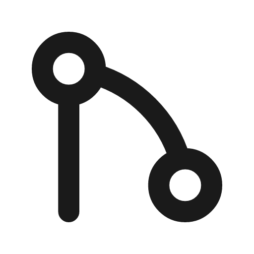 Git merge 2 line icon, outline style, from MingCute Icon