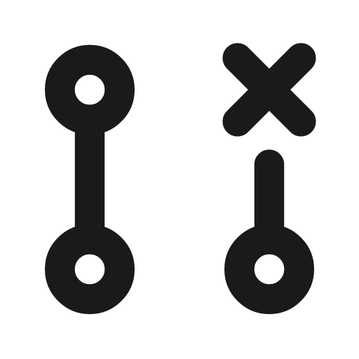 Git pull request close line icon, outline style, from MingCute Icon