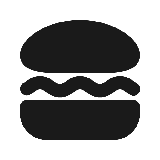 Hamburger fill icon, filled style, from MingCute Icon