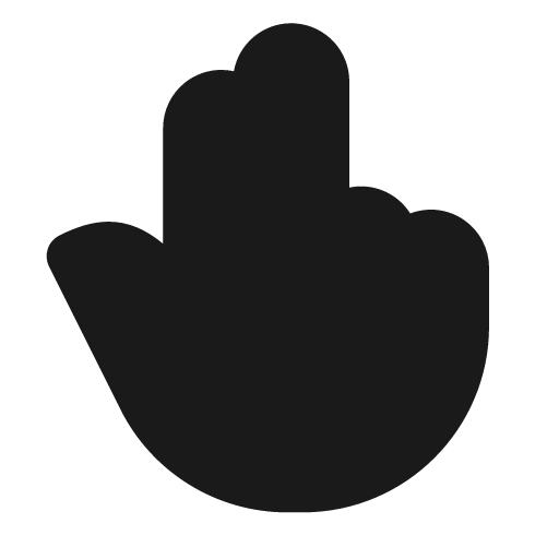 Hand two fingers fill icon, filled style, from MingCute Icon