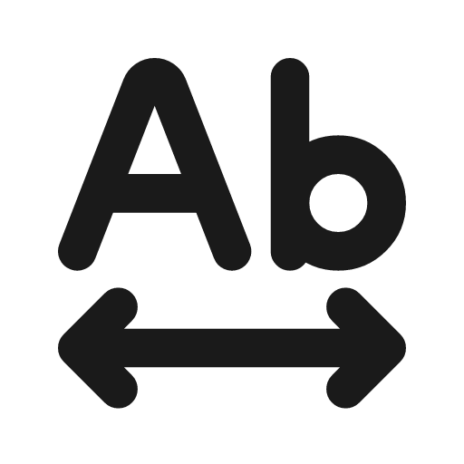 Letter spacing line icon, outline style, from MingCute Icon