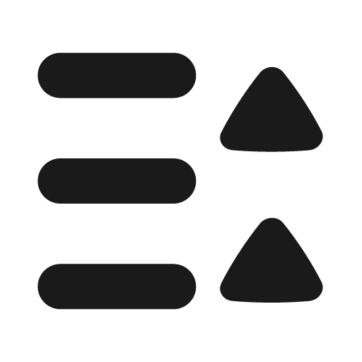 List collapse fill icon, filled style, from MingCute Icon