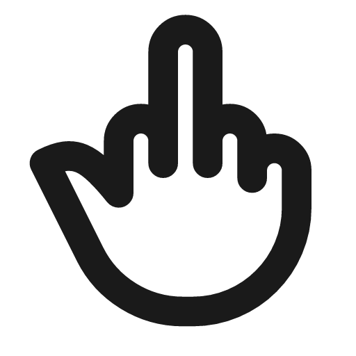 Middle finger line icon, outline style, from MingCute Icon