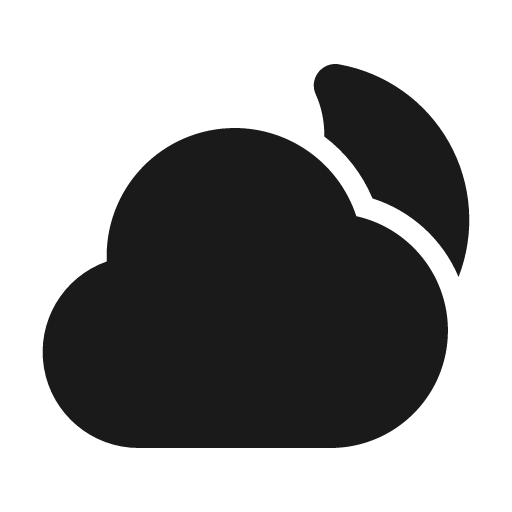 Moon cloudy fill icon, filled style, from MingCute Icon