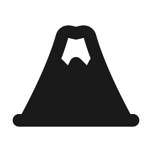 Mountain fill icon, filled style, from MingCute Icon