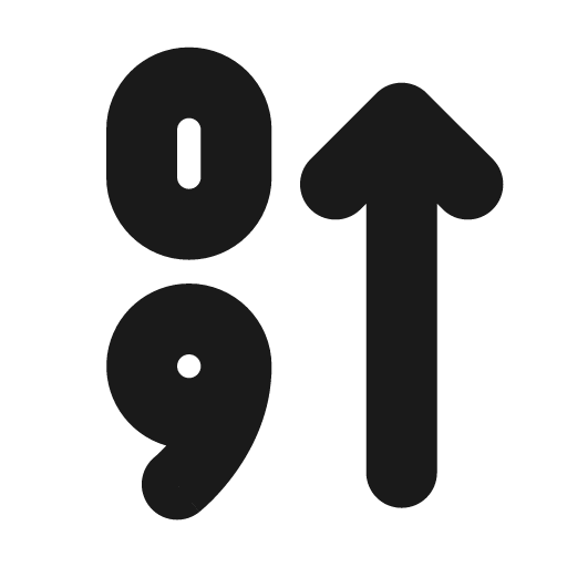 Numbers 09 sort descending fill icon, filled style, from MingCute Icon
