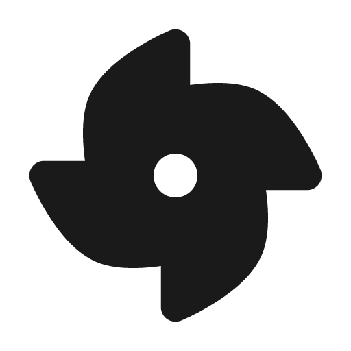 Pinwheel fill icon, filled style, from MingCute Icon