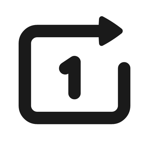 Repeat one line icon, outline style, from MingCute Icon