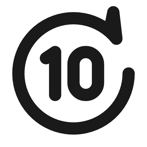 Rewind forward 10 line icon, outline style, from MingCute Icon