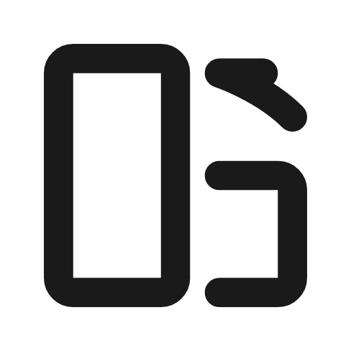 Rotate to vertical line icon, outline style, from MingCute Icon