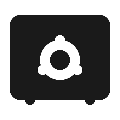 Safe box fill icon, filled style, from MingCute Icon