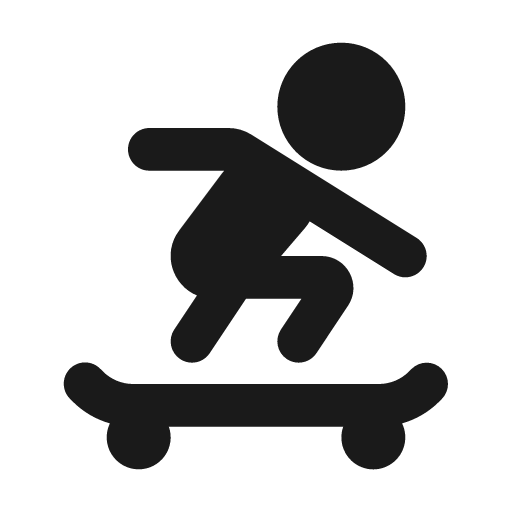 Skateboarding fill icon, filled style, from MingCute Icon