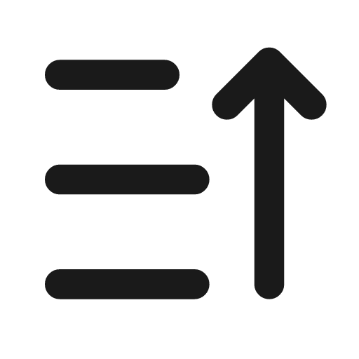 Sort ascending line icon, outline style, from MingCute Icon